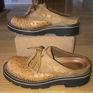 Ariat Ostrich and Suede Mules Size 8M